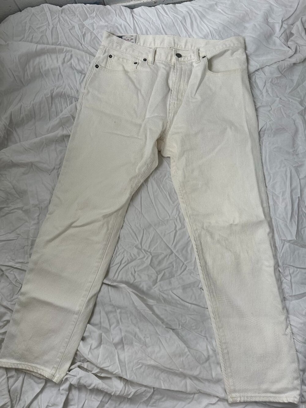 Gap Straight crop cream jeans with stretch